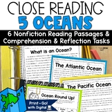5 Oceans Reading Comprehension Passages Activities Printab