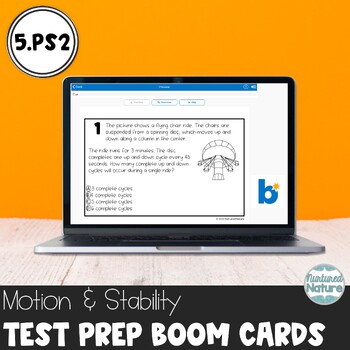 Preview of 5.PS2 TNReady Test Prep Boom Cards - Motion and Stability - Forces and Interacti