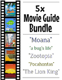 5 Pack Bundle - Movie Guide Questions + Activities - Answe
