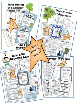 Preview of 5 Pack Government Vocabulary Games Quizzes and Word Wall