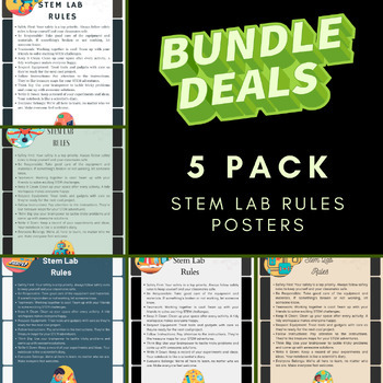 Preview of 5 STEM Posters - Lab Rules