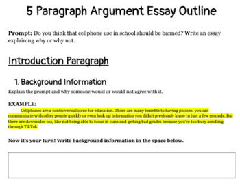 argument essay 5 paragraph