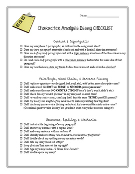 5 paragraph character analysis essay