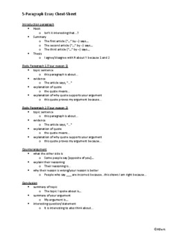 Preview of 5-Paragraph Essay Cheat Sheet (English + Spanish)