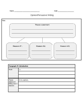 Preview of 5 Paragraph Essay Graphic Organizer (with transition words)