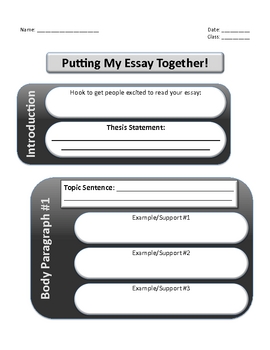 Preview of 5 Paragraph Essay Graphic Organizer/Outline