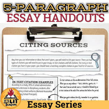 Preview of 5-Paragraph Essay Writing Handouts for Middle or High School Students