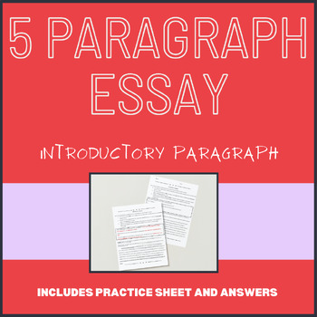 Preview of 5 Paragraph Essay: Introductory Paragraph