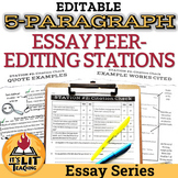 5-Paragraph Essay Peer-editing or Revision Stations | Editable