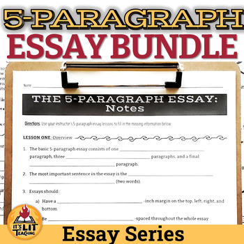 Preview of 5-Paragraph Essay Resources Bundle | Middle & High School | Printable & Digital
