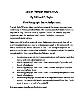 Preview of 5 Paragraph Essay Tutorial for Roll of Thunder Hear My Cry