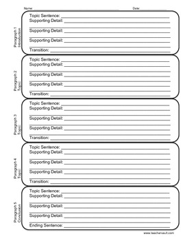 graphic organizer for 5 paragraph essay
