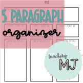 5 Paragraph Graphic Organizer (Printable & Digital Google Slides)