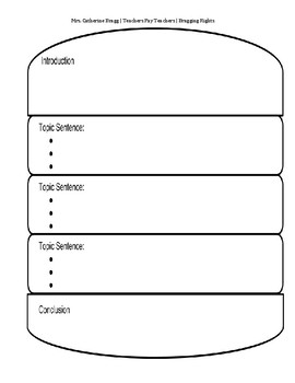 5 Paragraph Hamburger Essay Worksheet by Bragging Rights | TPT