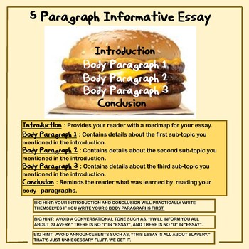 5 Paragraph Informative Essay Anchor Chart Poster