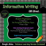 5 Paragraph Informative Writing Graphic Organizer, Distance Learning Included