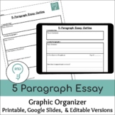 5 Paragraph Essay Writing Graphic Organizer | Print and Di