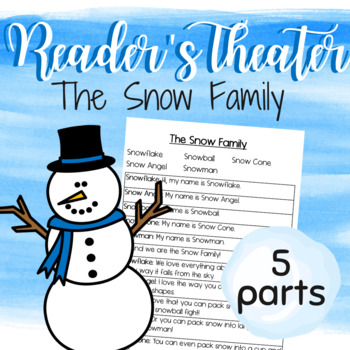 Preview of 5 Part Reader's Theater Play: Winter themed! "The Snow Family"
