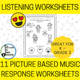11 Picture Based Listening Response Worksheets - Music Wor