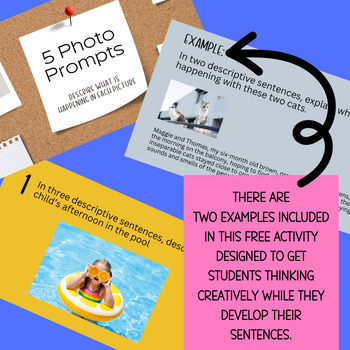 Preview of 5 Picture Prompts to Develop Writing - FREE Activity