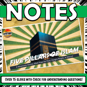 Preview of 5 Pillars of Islam Qur'an, Sunna, PowerPoint and Google Slides Notes