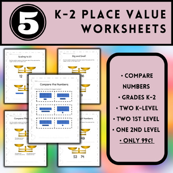 Preview of 5 Place Value Worksheet Activities for Kindergarten - 2nd Grade