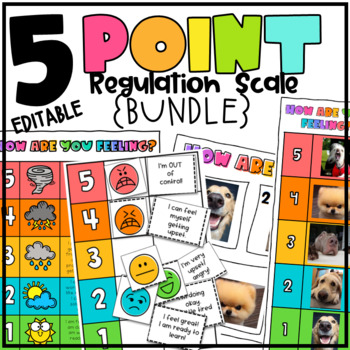 Preview of 5 Point Self Regulation Scale | Identify Feelings and Emotions GROWING BUNDLE