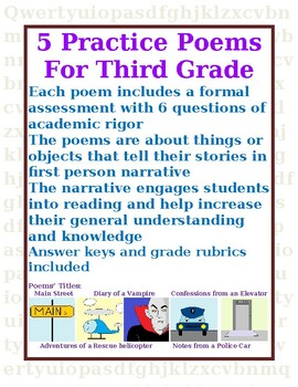 Preview of 5 Practice Poems for 3rd Grade