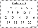 5 Printable Black Border Numbers 1-100 Wall Chart Posters.
