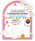 5 Reasons I Love Being Your Teacher - Note to Students