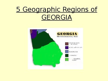 5 Regions of Georgia by History R Us | Teachers Pay Teachers