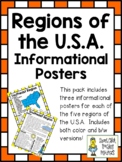 5 Regions of the U.S. - Posters and Note Taking Sheets BUNDLE