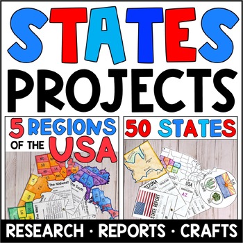 Preview of 5 Regions of the USA and State Report Research Project: BUNDLE