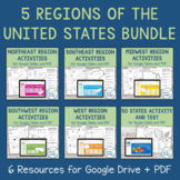 5 Regions of the United States Activities and Assessment Bundle