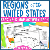 5 Regions of the United States Reading and Map Activity Pack