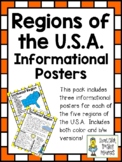 5 Regions of the United States ~ Set of 15 Informational P