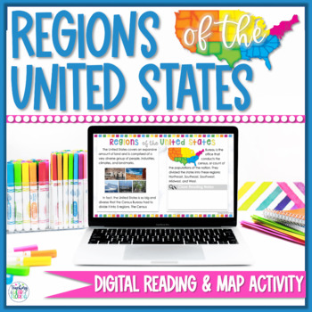 Preview of 5 Regions of the United States | Social Studies | United States Maps - Digital