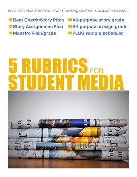 Preview of 5 Scholastic Journalism Rubrics BUNDLE