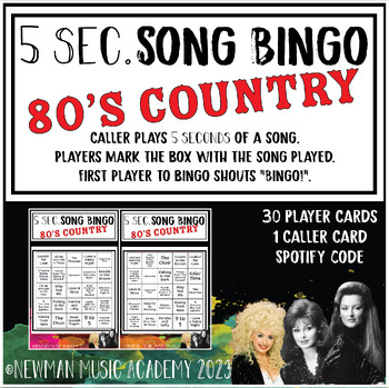 Preview of 5-Second Song Bingo: 80's Country