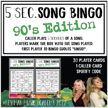 Preview of 5-Second Song Bingo: 90's Edition
