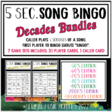 5- Second Song Bingo Bundle: DECADES BUNDLE *7 GAMES INCLUDED*
