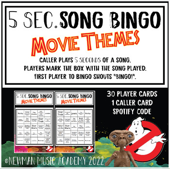 Preview of 5-Second Song Bingo: Movie Themes
