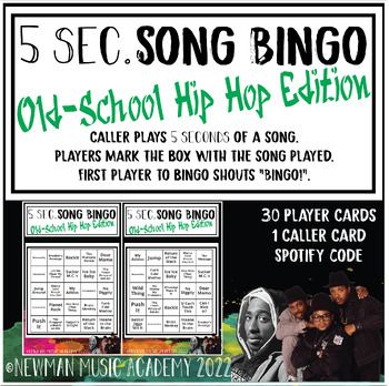 Preview of 5-Second Song Bingo: Old School Hip Hop