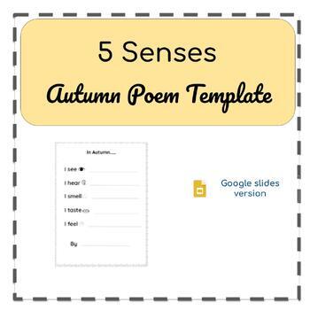 Preview of 5 Senses, Autumn Poem Template