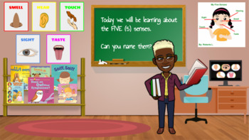 Preview of 5 Senses Bitmoji Virtual Classroom - Editable