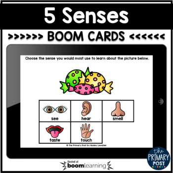 Preview of 5 Senses Boom Cards™ | Distance Learning
