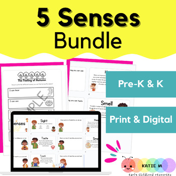Preview of 5 Senses Bundle - Interactive - Editable - Google Slides & Nearpod Ready
