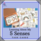 5 Senses Clip Task Cards - Kindergarten Preschool Pre-K SP