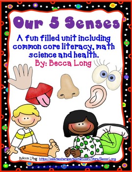 Preview of 5 Senses - Common Core Literacy, Science, Health and Math