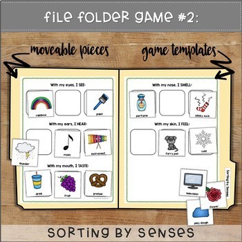 5 senses file folder games by exceptional thinkers tpt